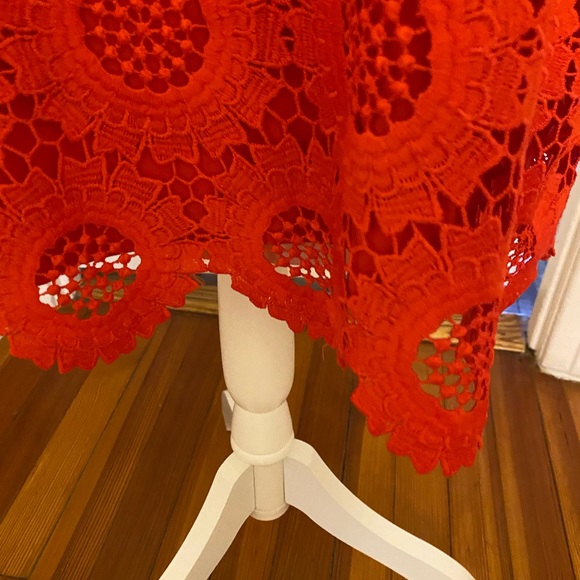 Reddish Orange Cotton lace tank top by Loft. - Picture 4 of 4